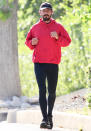 <p>Another day, another jog for Shia LaBeouf, who keeps it moving through his L.A. neighborhood on Monday.</p>