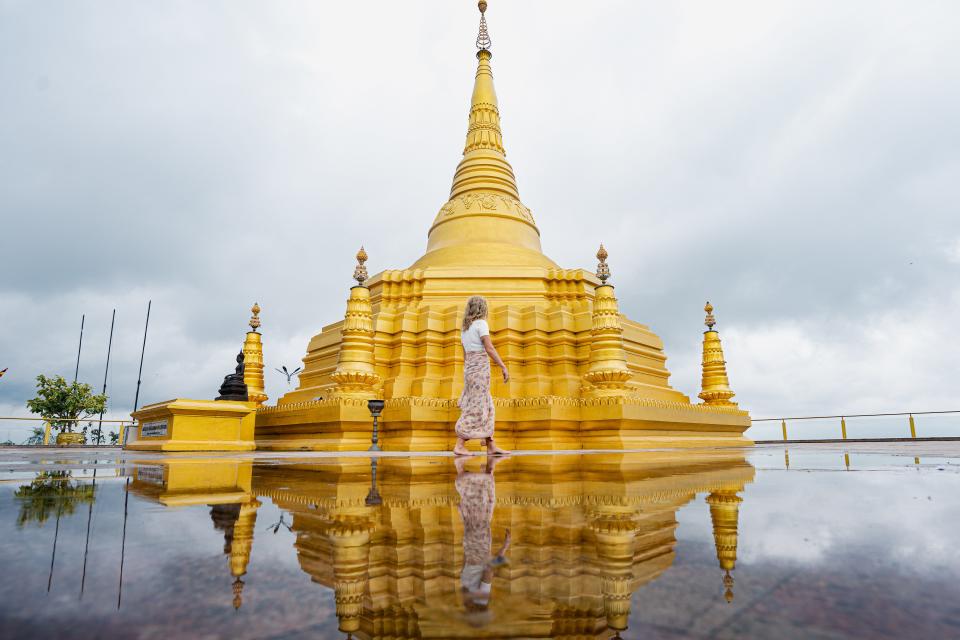 Author Kate Cline at a Buddhist temple