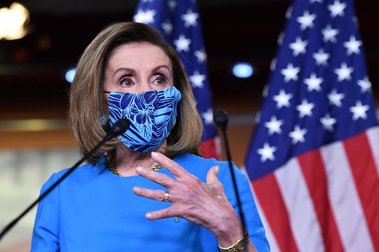 <p>US House of Representatives Speaker Nancy Pelosi, pictured here in April, has called for world leaders to boycott the 2022 Beijing Olympics over reported human rights abuses in China</p> (Getty)