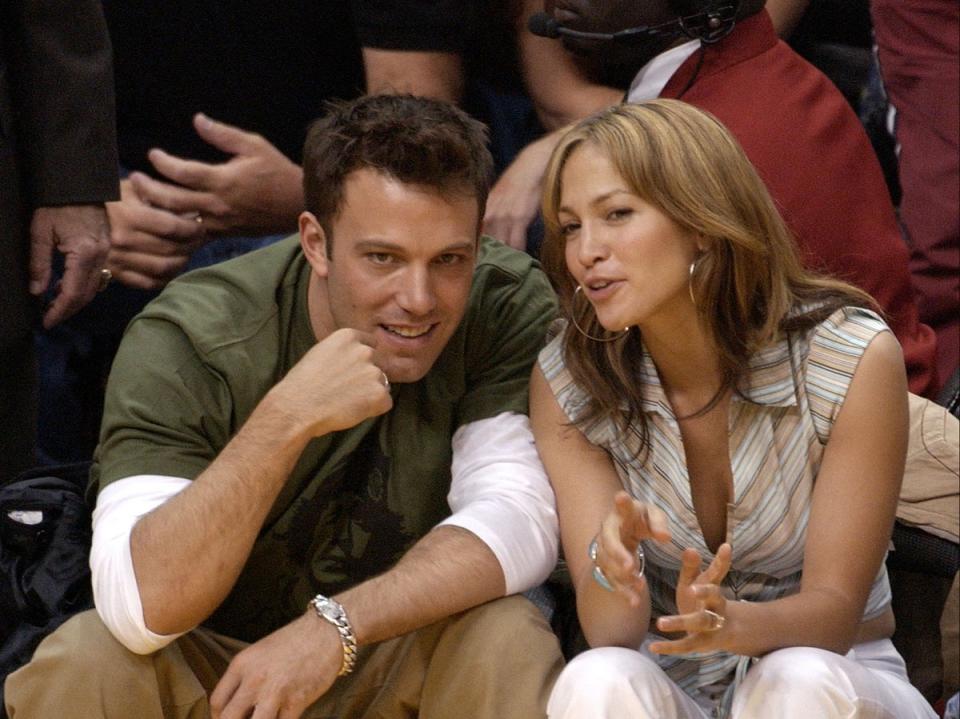 The couple pictured when they dated the first time at a basketball game in 2003 (Getty Images)