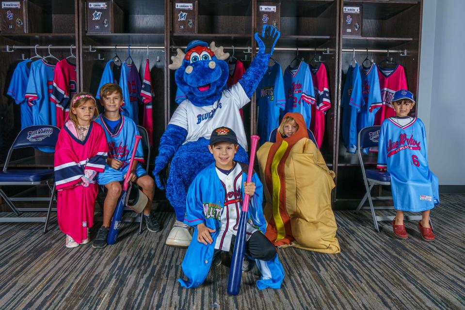 The Blue Wahoos "Fish Fest" on Thursday will enable fans to get photos inside the team's clubhouse with Blue Wahoos mascot Kazoo.