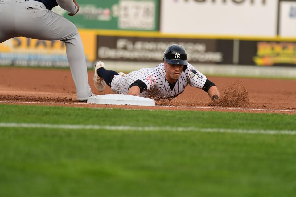 Jon Berti went 0-for-2 with a stolen base and two walks as he continued his Yankees rehab assignment in Somerset on Tuesday night.