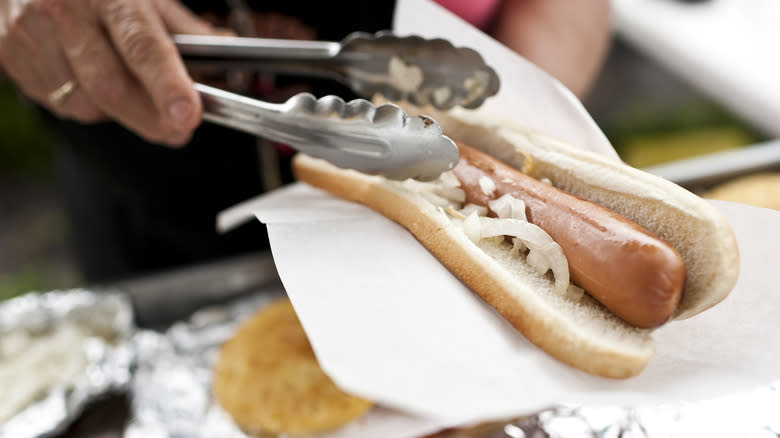 Hot dog served on the street