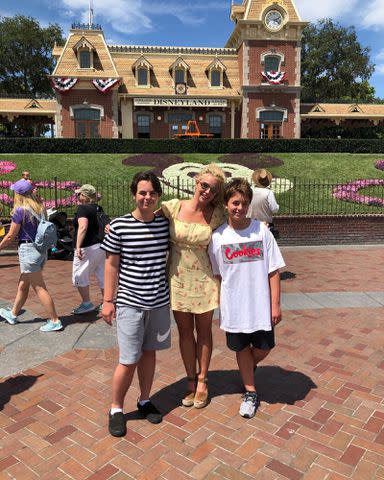 <p>Britney Spears Instagram</p> Britney Spears with her sons, Sean Preston Federline and Jayden James Federline at Disneyland.