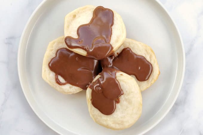 Warm Chocolate Gravy Over Biscuits