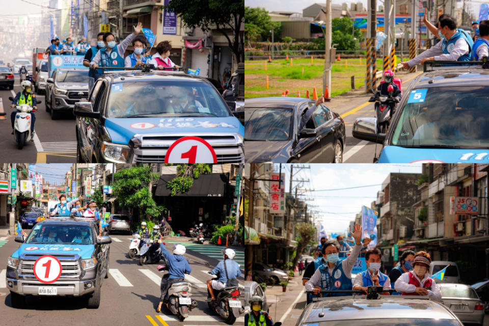 國民黨桃園市長候選人張善政21日啟動車隊掃街，所遇民眾反應熱絡，紛紛對張比讚。