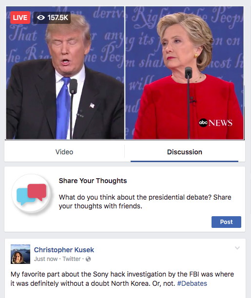 Facebook debate stream