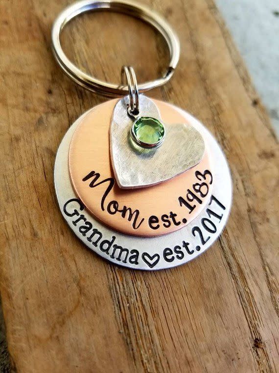 3) Personalized Hand-stamped Keychain