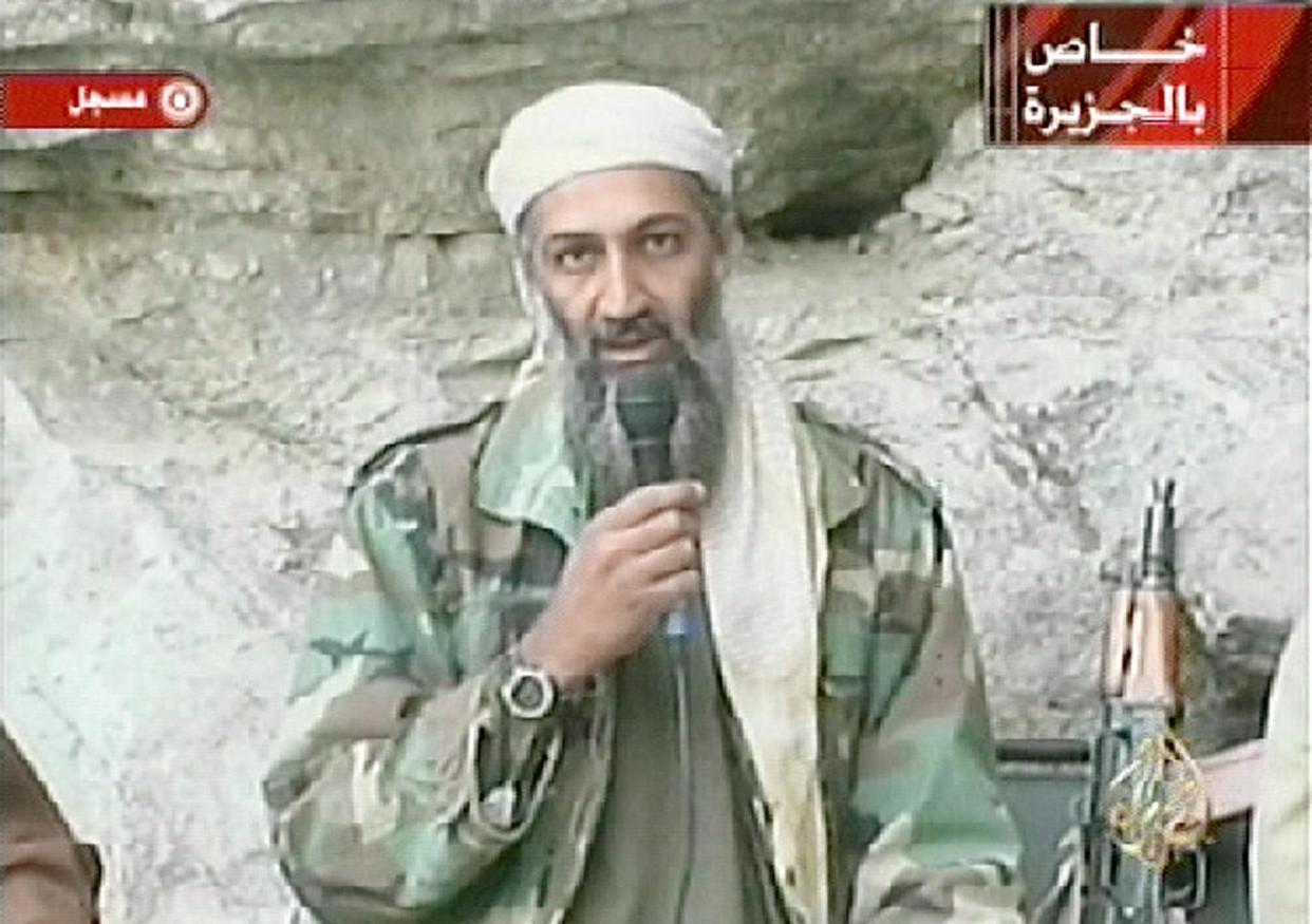 Osama bin Laden is seen in this video footage recorded 