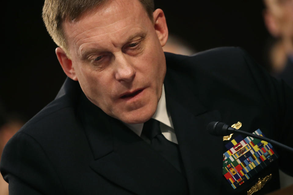 National Security Agency Director Adm. Michael Rogers testifies during a Senate Intelligence Committee hearing on June 7, 2017. (Photo by Mark Wilson/Getty Images)