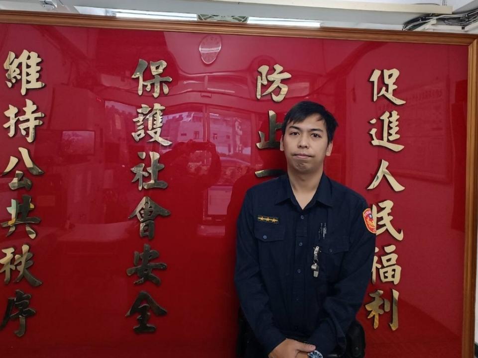 圖說：臺北市北投分局關渡派出所警員<a class="link " href="https://tw.news.yahoo.com/tag/黃泰志" data-i13n="sec:content-canvas;subsec:anchor_text;elm:context_link" data-ylk="slk:黃泰志;sec:content-canvas;subsec:anchor_text;elm:context_link;itc:0">黃泰志</a>。