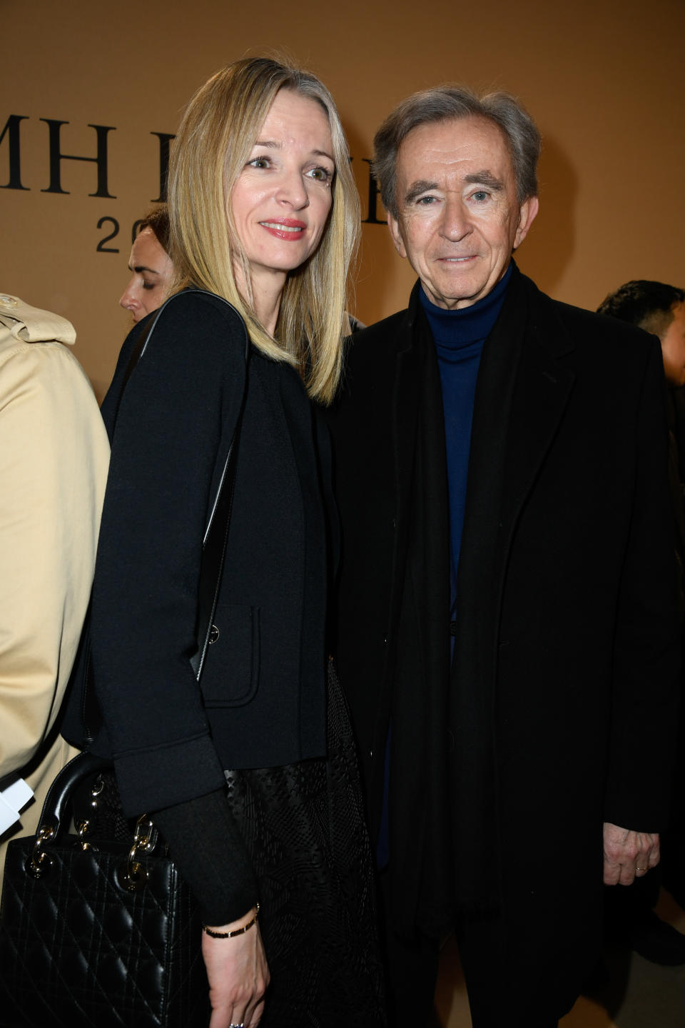 Delphine Arnault and Bernard Arnault at the LVMH Prize Cocktail Party held on February 29, 2024 in Paris, France.