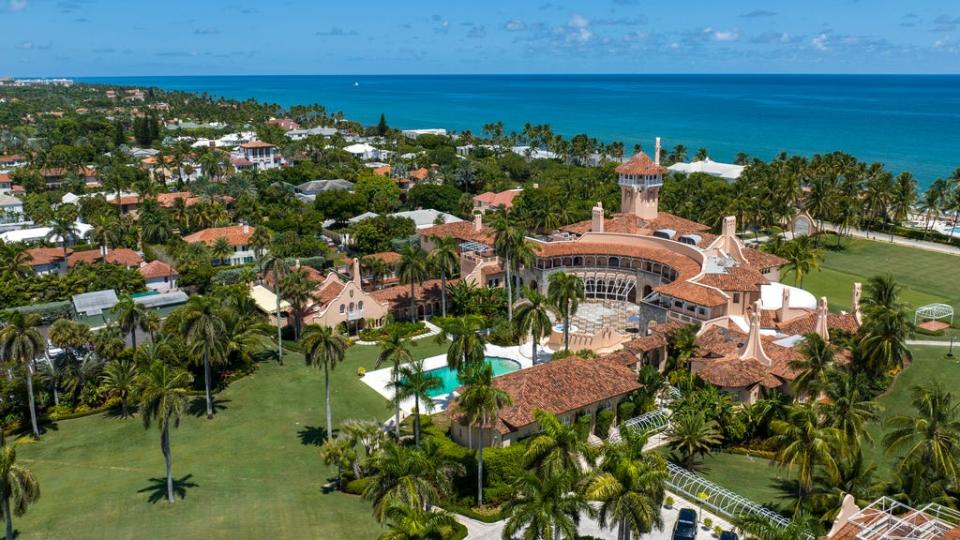 This photo shows an aerial view of former President Donald Trump's Mar-a-Lago club in Palm Beach, Fla., Wednesday, Aug. 31, 2022. The Justice Department says classified documents were "likely concealed and removed" from former President Donald Trump's Florida estate as part of an effort to obstruct the federal investigation into the discovery of the government records.