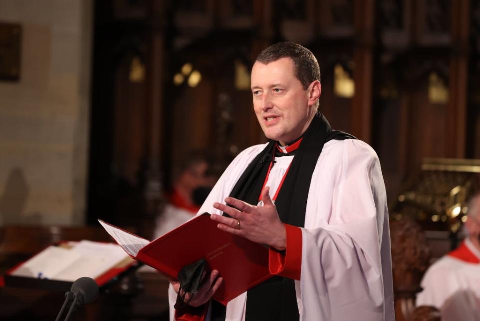 The Dean of Armagh, Shane Forster, sent good wishes to the Queen who was unable to attend the service (Liam McBurney/PA). (PA Wire)