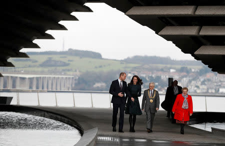 Britain's Prince William, Duke of Cambridge and Catherine, Duchess of Cambridge arrive at the "V&A Dundee" museum in Dundee, Scotland, January 29, 2019. REUTERS/Russell Cheyne