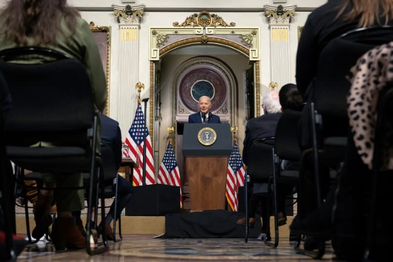 El presidente Joe Biden habla durante un acto oficial en la Casa Blanca, el 3 de abril de 2024 en Washington (Jim Watson)