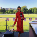 <p>The 39-year-old channel Nine reporter wore a stunning red coat by clothing brand Cue Australia.<br>Source: Instagram/allisonlangdon </p>