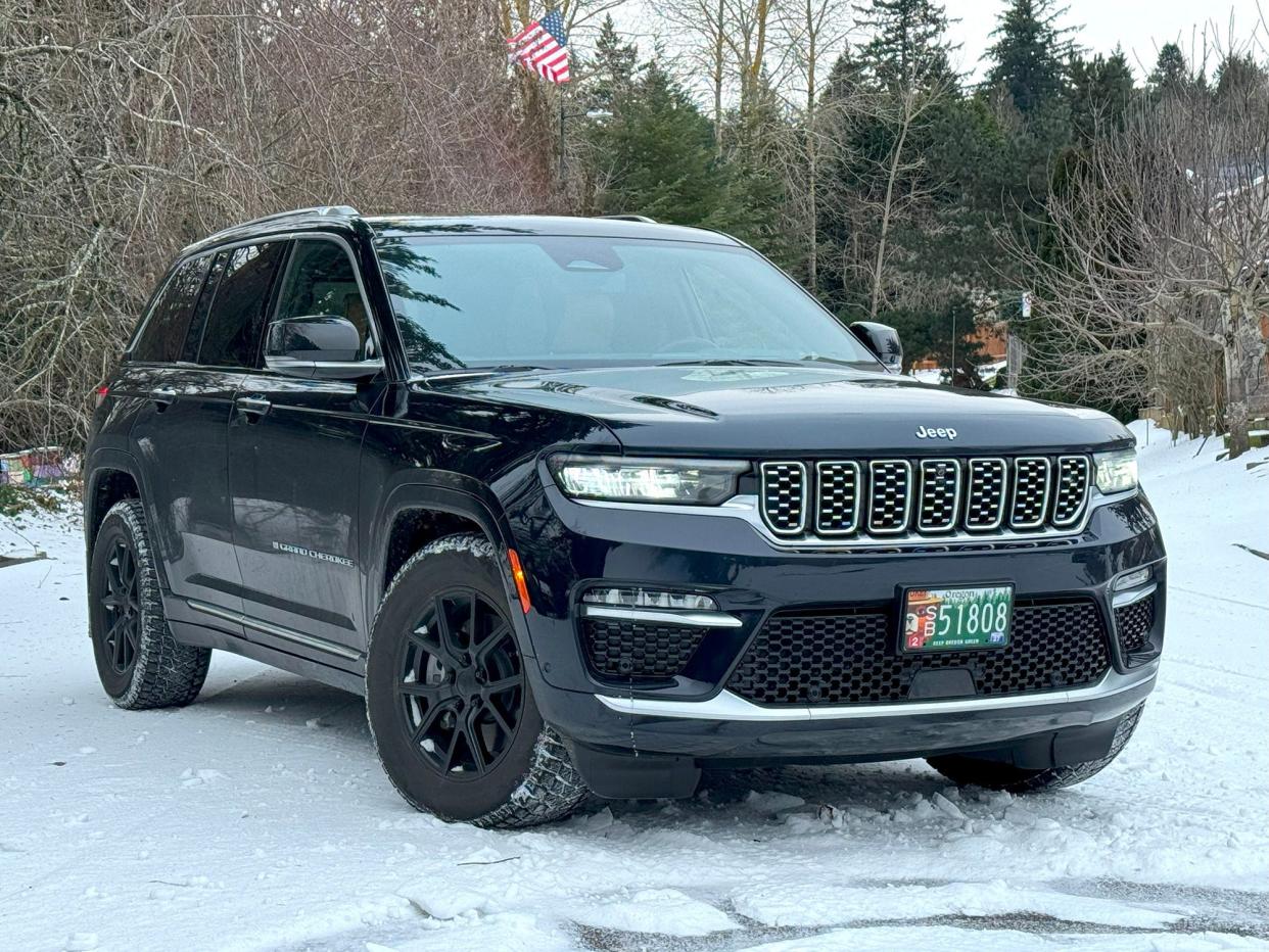 a Jeep in the snow