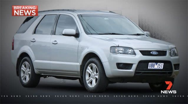 Police said she was travelling in a silver Ford Territory, similar to this one, with Victorian number plate UBB151. Picture: 7 News