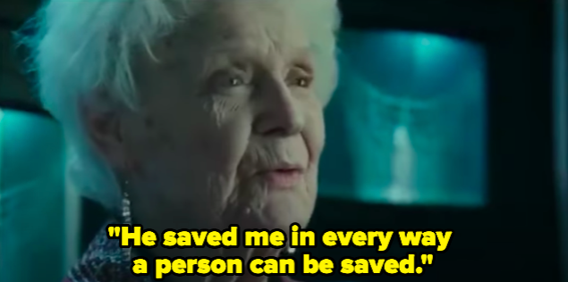 An elderly woman saying "He saved me in every way a person can be saved"