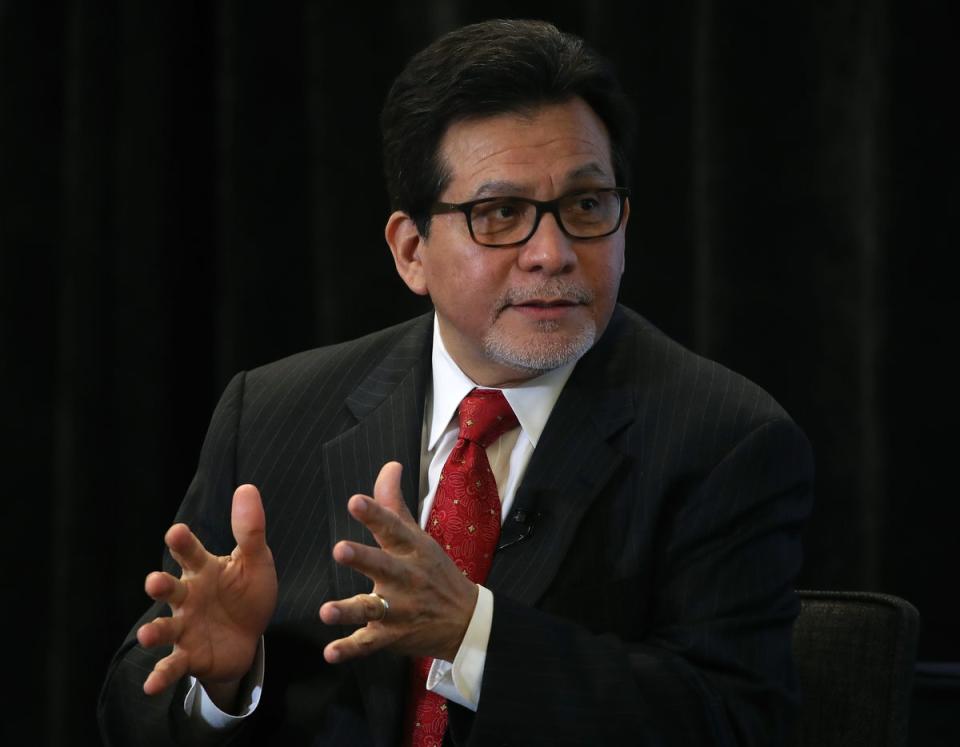 Former Attorney General Alberto Gonzales (seen in 2019 in Washington DC) has endorsed Kamala Harris for president (Getty Images)