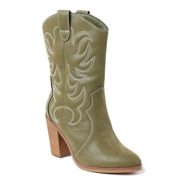 <p><a href="https://go.redirectingat.com?id=74968X1596630&url=https%3A%2F%2Fwww.walmart.com%2Fip%2FThe-Pioneer-Woman-Women-s-Mid-Calf-Embroidered-Western-Boot%2F5259354546&sref=https%3A%2F%2F" rel="nofollow noopener" target="_blank" data-ylk="slk:Shop Now;elm:context_link;itc:0;sec:content-canvas" class="link ">Shop Now</a></p><p>The Pioneer Woman Women’s Mid-Calf Embroidered Western Boot - Olive</p><p>$42.00</p>