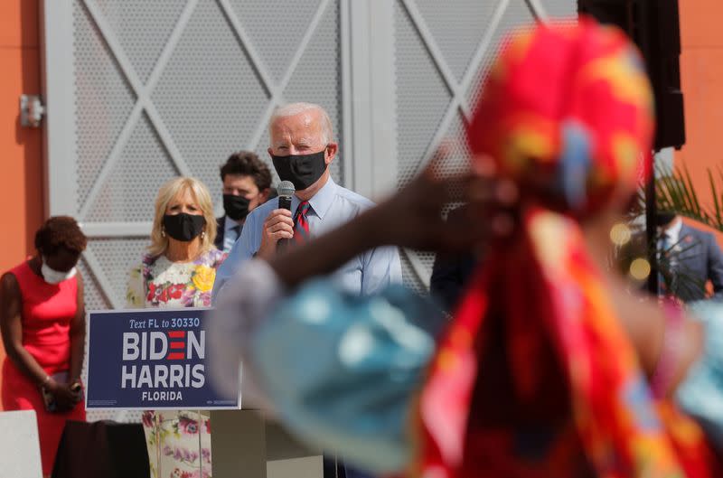 Democratic U.S. presidential nominee Joe Biden campaigns in Miami, Florida