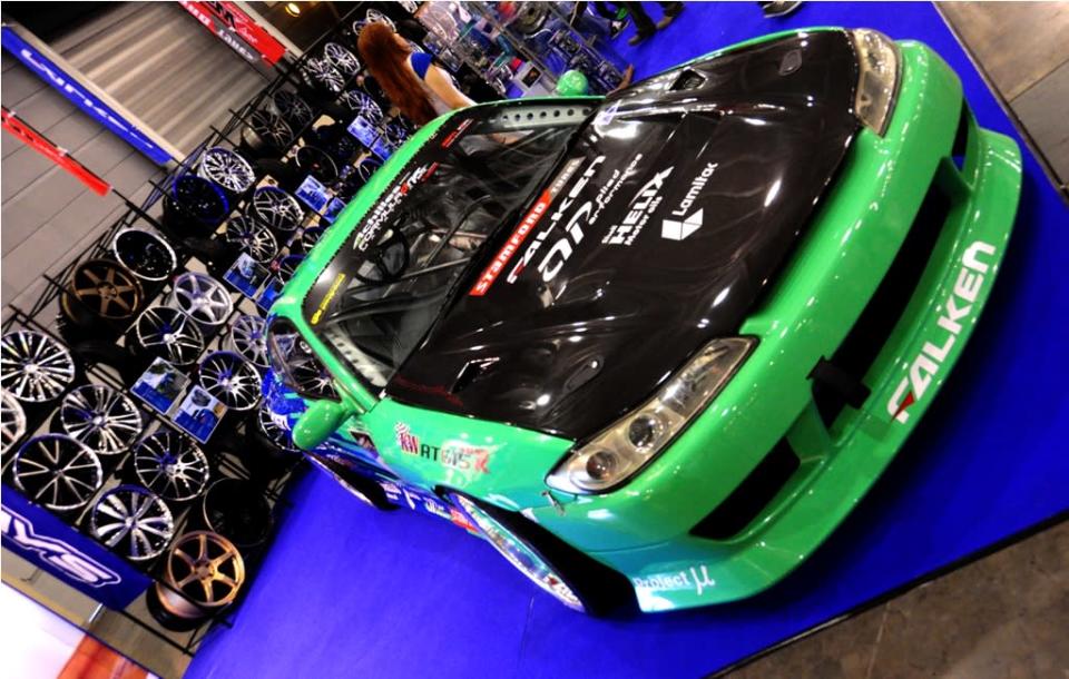 Singaporean drifter Jansen Tan's V8-powered S15 at Stamford Tyres booth (Photo courtesy of Cheryl Tay)