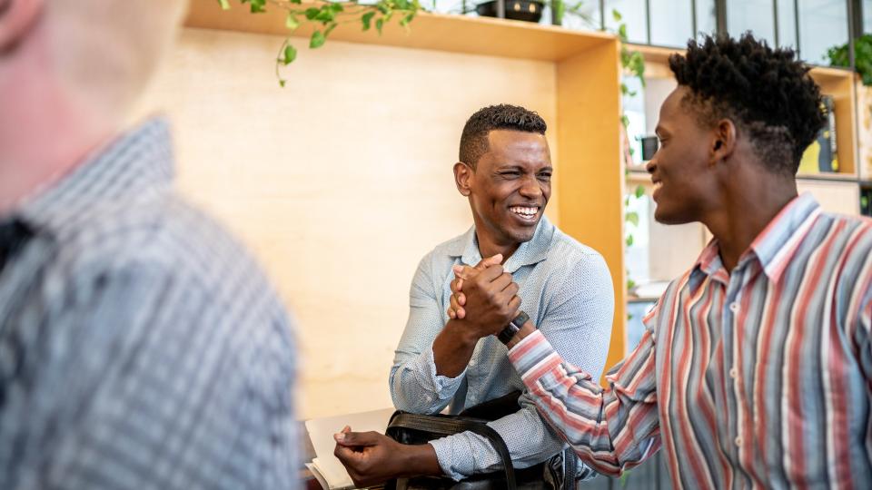 Businessman on a handshake.