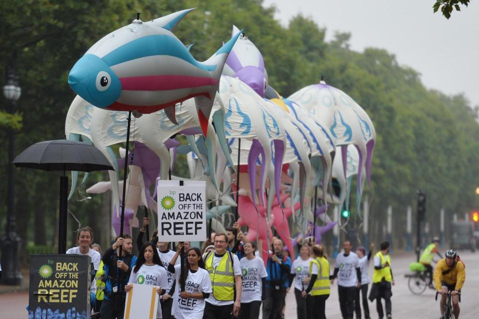 Protest: Activists said they intended to remain camped outside BP, in St James's Square, for several hours (PA)