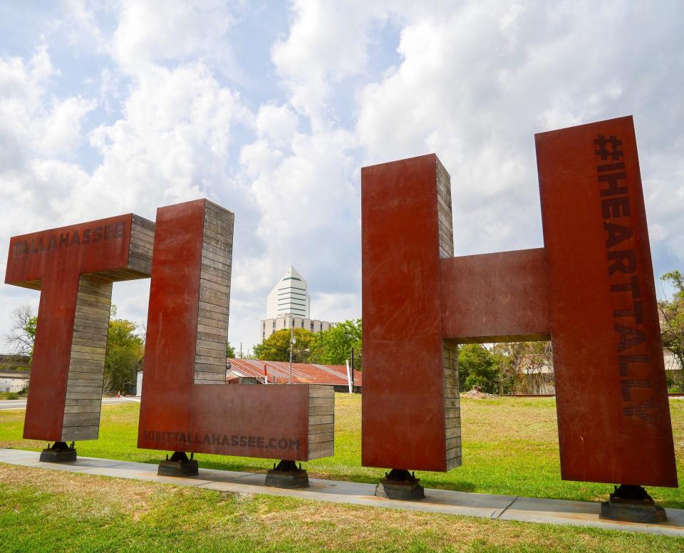 TLH lettering at Cascades Park in Tallahassee, Florida.