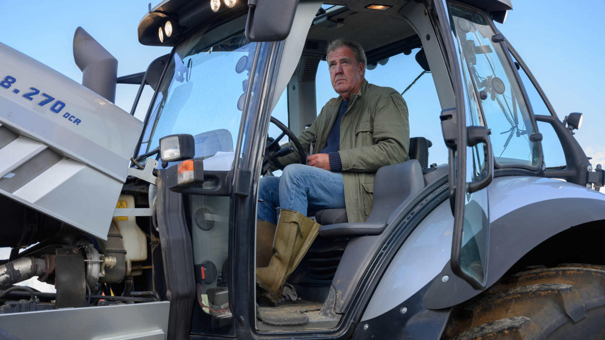 Jeremy Clarkson has taken up farming in recent years, as depicted in Prime Video series Clarkson's Farm. (Prime Video)