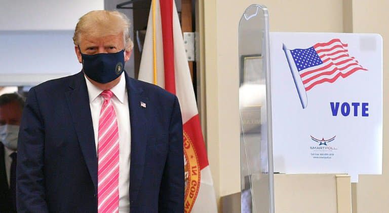 Donald Trump après son vote le samedi 24 octobre 2020 à West Palm Beach, en Floride - MANDEL NGAN © 2019 AFP