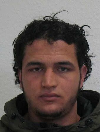 Handout picture released on December 21, 2016 and acquired from the web site of the German Bundeskriminalamt (BKA) Federal Crime Office shows suspect Anis Amri searched in relation with the Monday's truck attack on a Christmas market in Berlin. REUTERS/BKA/Handout via Reuters