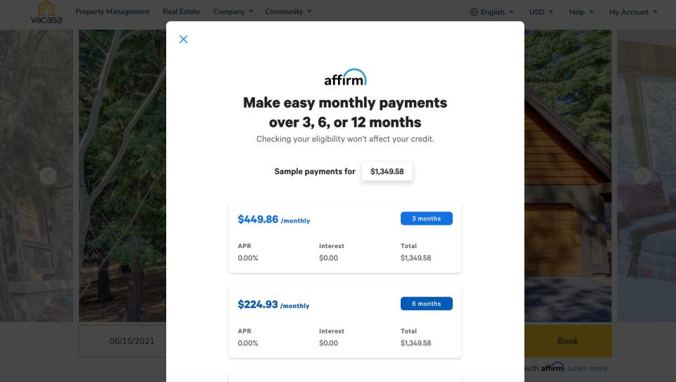 Desperate to take a much-needed vacation but short on cash? You can spread out the costs into biweekly or monthly payments using Affirm.