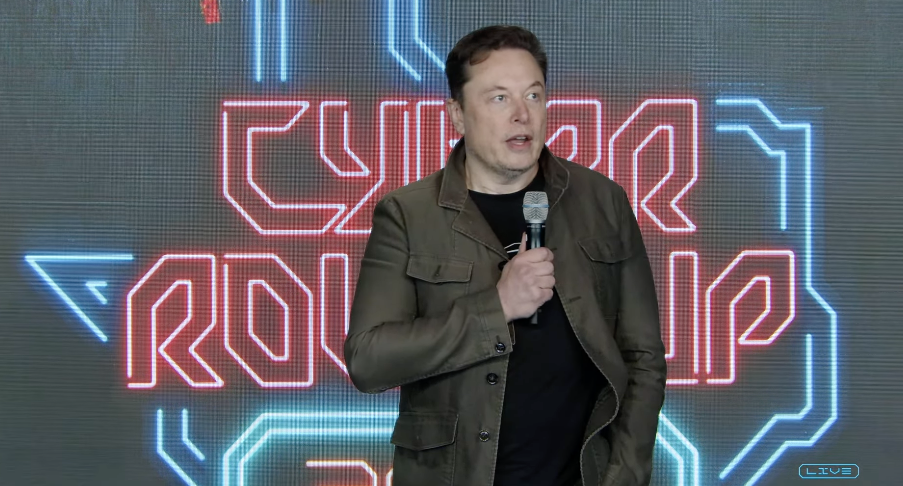 Elon Musk at Tesla's 2024 Shareholder meeting in Austin, Texas. (credit: Tesla YouTube stream)