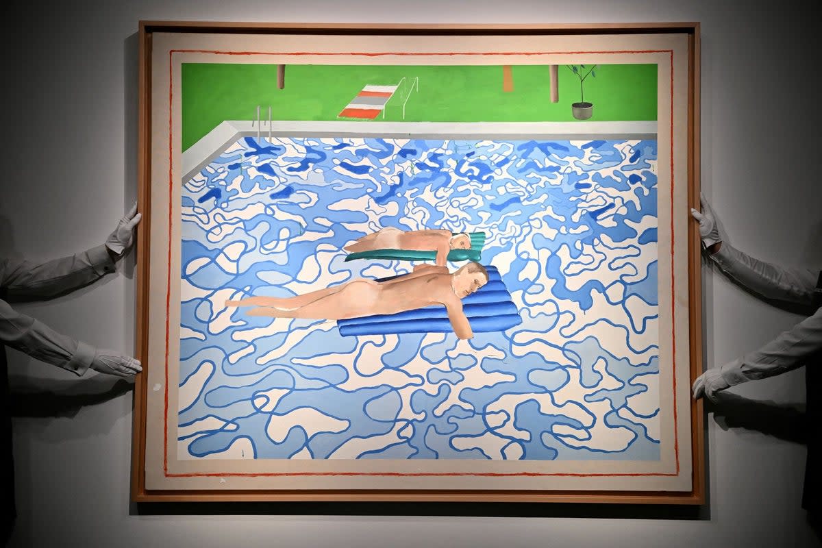 David Hockney's painting California which is being auctioned at Christies (AFP via Getty Images)