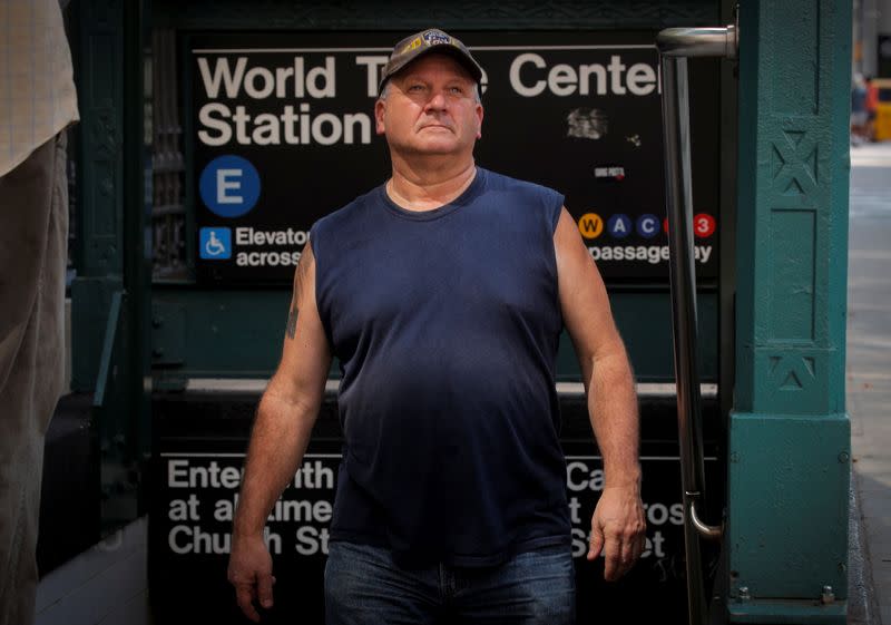 Tom Canavan, who worked inside 1 World Trade Center on 9/11, gives interview in New York City