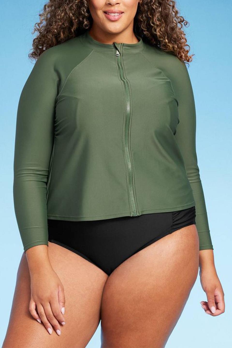 UPF 50 Full Zip Mock Neck Rash Guard