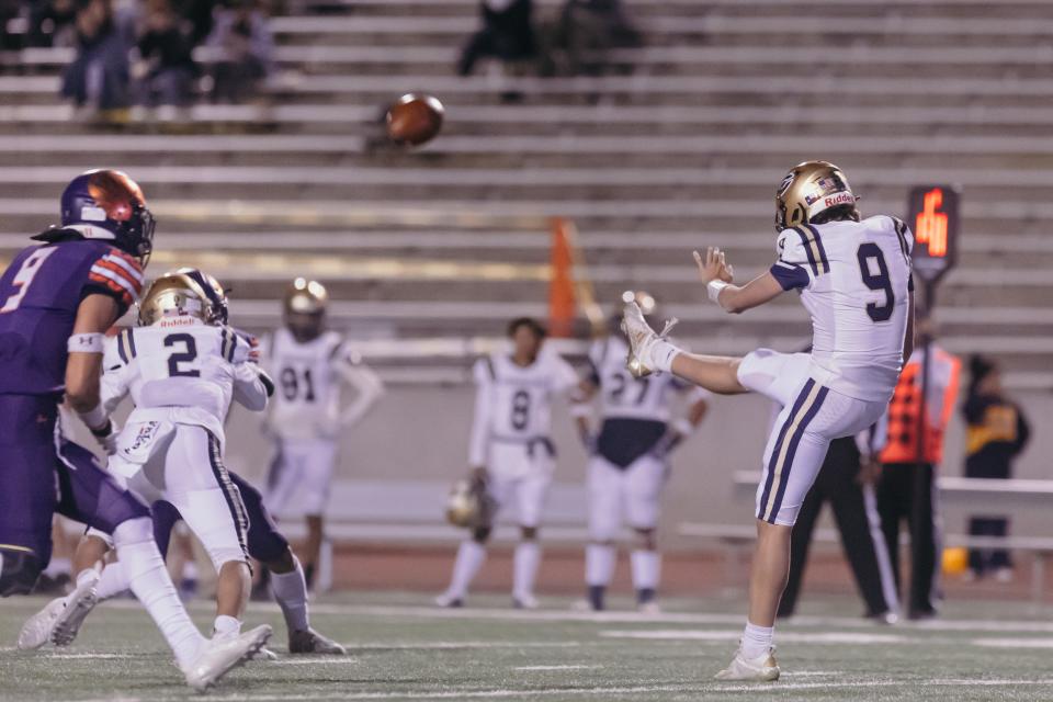 Coronado's Owen Levesque (9) at a high school football game against Eastlake at the Socorro Student Activities Complex on Thursday, Nov. 4, 2021, in El Paso, Texas.