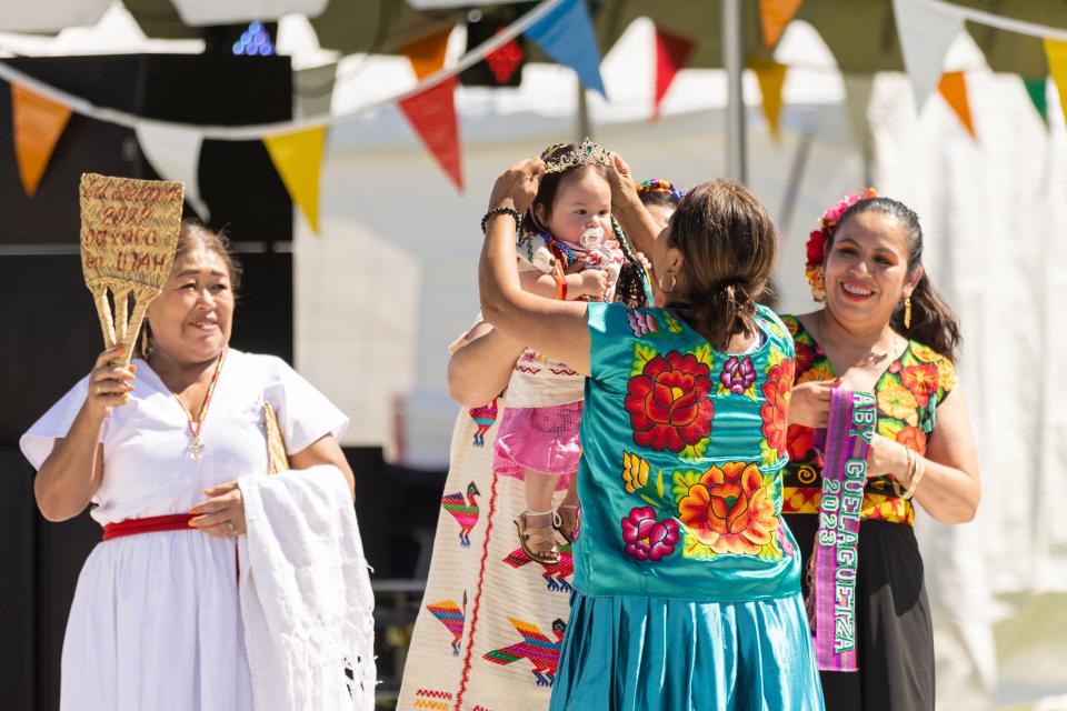 Oaxaca en Utah coronates Gianna Hernandez Rivas as this year’s Baby Guelaguetza at La Guelaguetza at Heritage Park in Kaysville on Saturday, July 22, 2023. La Guelaguetza is an event held to celebrate the rich culture and traditions of Oaxaca, Mexico. | Megan Nielsen, Deseret News