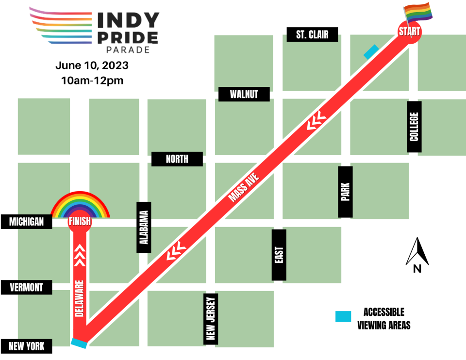 2023 Indy Pride Parade route