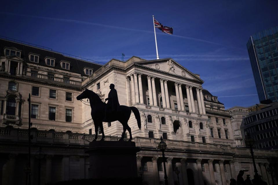 The Bank of England said the UK fell into a ‘technical recession’ last month (PA Wire)