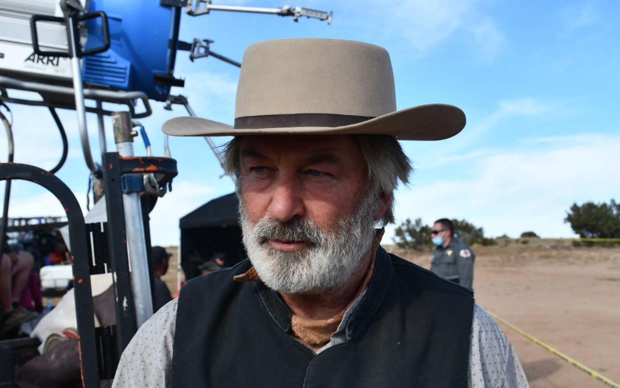 Alec Baldwin on the set of Rust - AFP