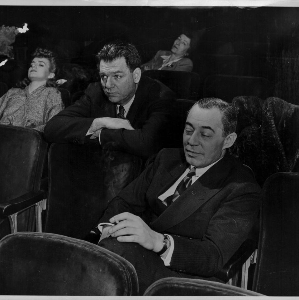 Striking a chord: hit writing duo Richard Rodgers and Oscar Hammerstein II watching a rehearsal of Oklahoma in New York in 1943 - Graphic House/Archive Photos/Getty Images