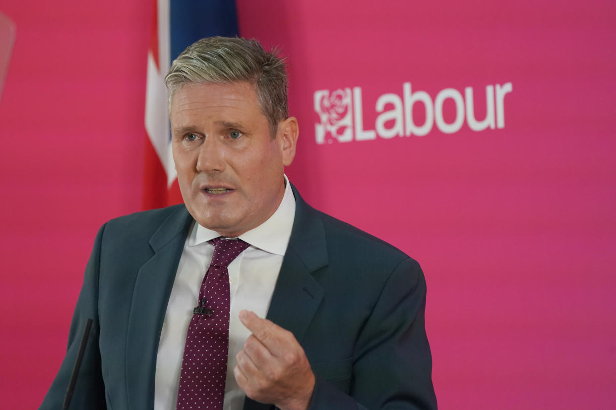 Labour leader Keir Starmer, as his party is set to launch a motion of no confidence against Boris Johnson's government. (PA)