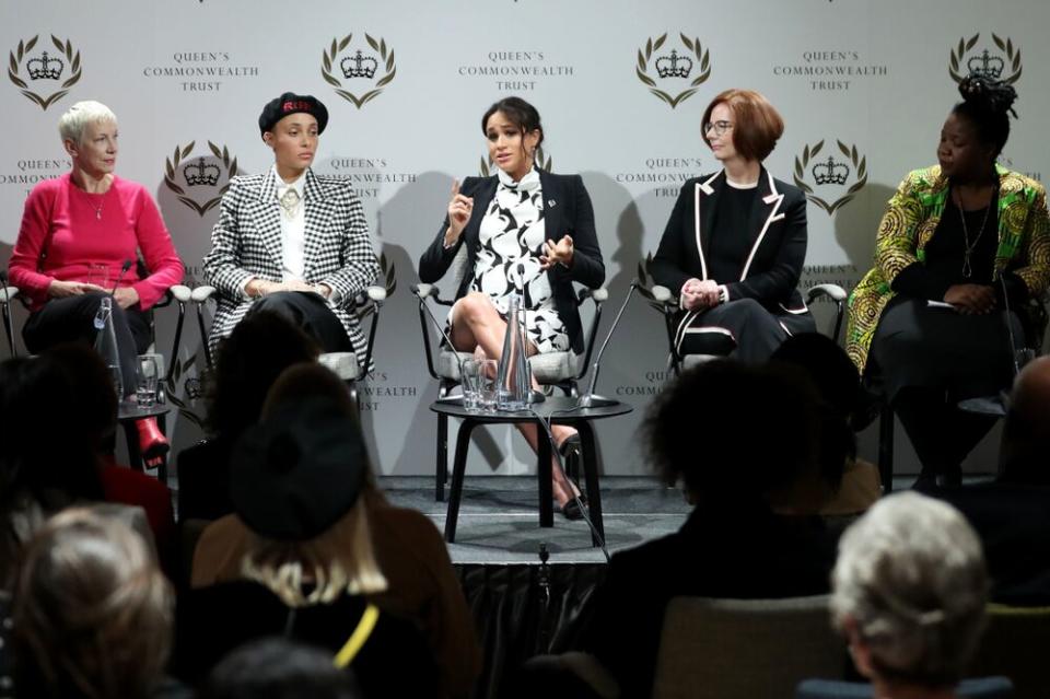 Meghan Markle takes part in a panel for International Women's Day 2019 | DANIEL LEAL-OLIVAS/AFP/Getty Images