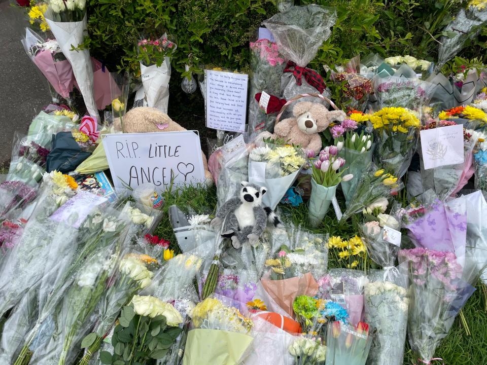 Floral tributes placed at the scene in Hainault (Samuel Montgomery/PA Wire)