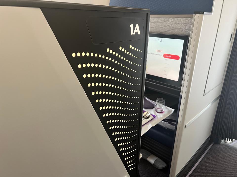 The exterior of a business class suite on an Air India Airbus A350 at the 2024 Farnborough Airshow