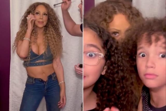 Mariah Carey Wears Head-to-Toe Denim for TikTok Dance with Twins Moroccan  and Monroe